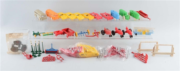 LOT OF PLASTICVILLE VEHICLES & OTHER PLASTIC VEHICLES. 