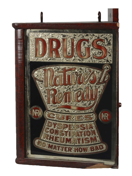 REVERSE ON GLASS DRUG STORE SIGN