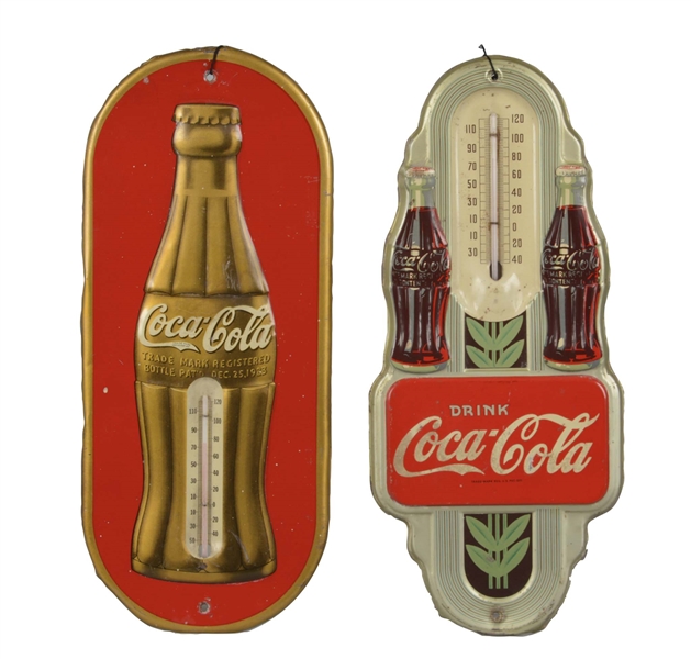 LOT OF 2: COCA-COLA THERMOMETER SIGNS