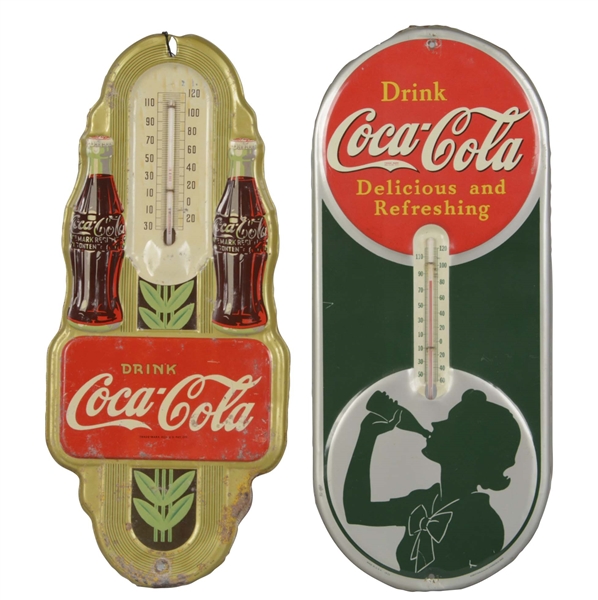 LOT OF 2: COCA-COLA THERMOMETER SIGNS