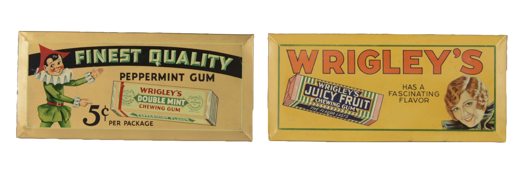 LOT OF 2: WRIGLEYS CHEWING GUM SIGNS