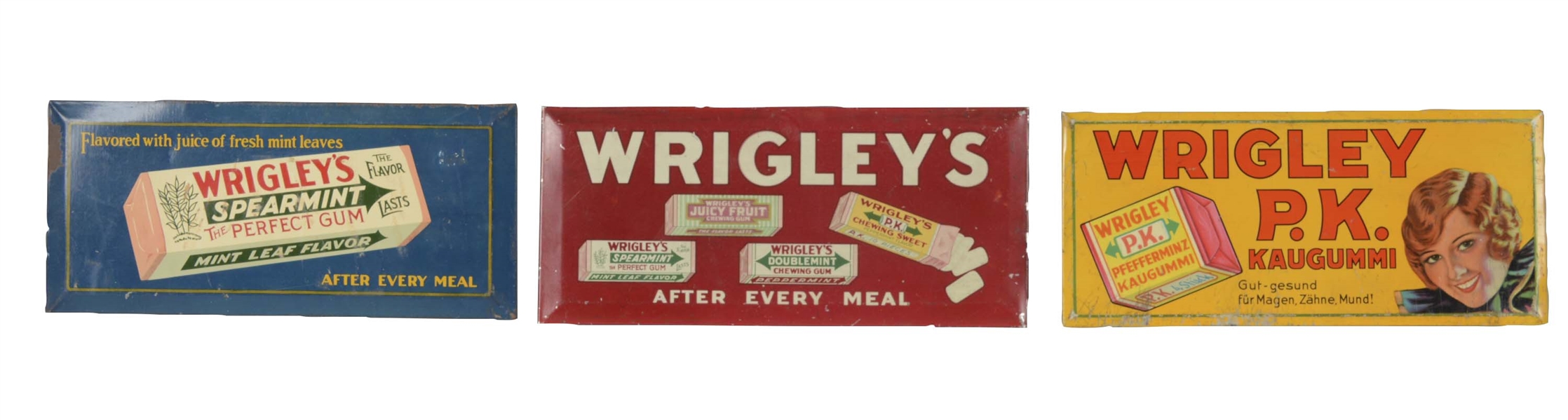 LOT OF 3: WRIGLEYS CHEWING GUM SIGNS