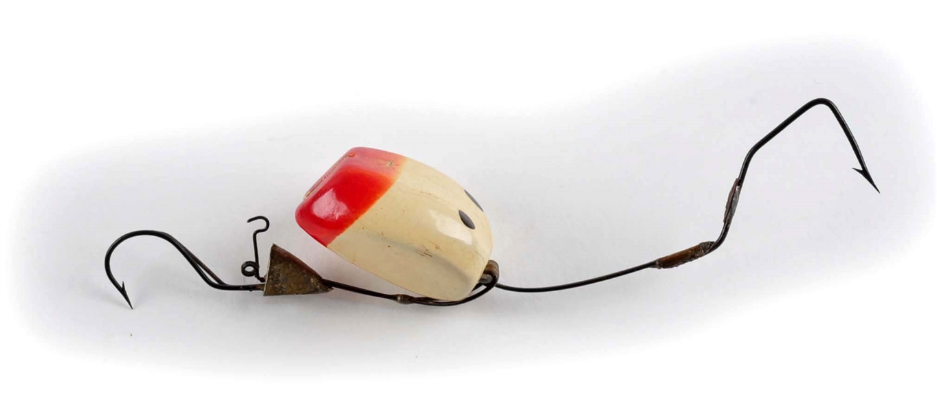 CA. 1920 E-Z WAY SPRING LOADED MECHANICAL FISH LURE.
