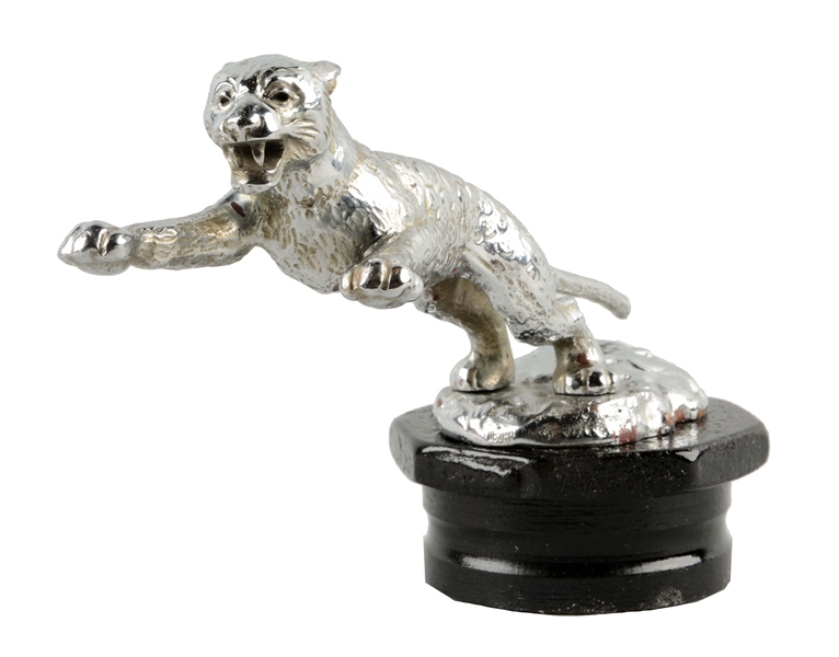 LUNGING SPOTTED LEOPARD ORNAMENT.