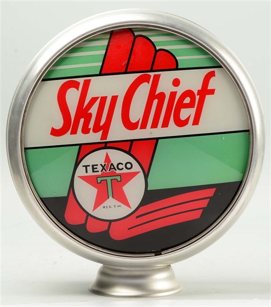 TEXACO (BLACK-T) STAR LOGO & SKY CHIEF 13-1/2" LENSES.