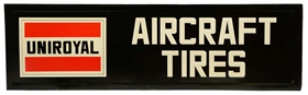 UNIROYAL AIRCRAFT TIRES EMBOSSED TIN SIGN.