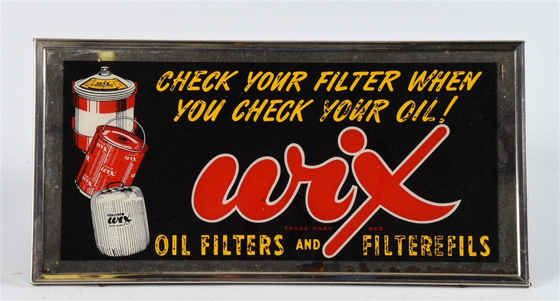 WIX OIL FILTERS & FILTEREFILLS LIGHTED SIGN.