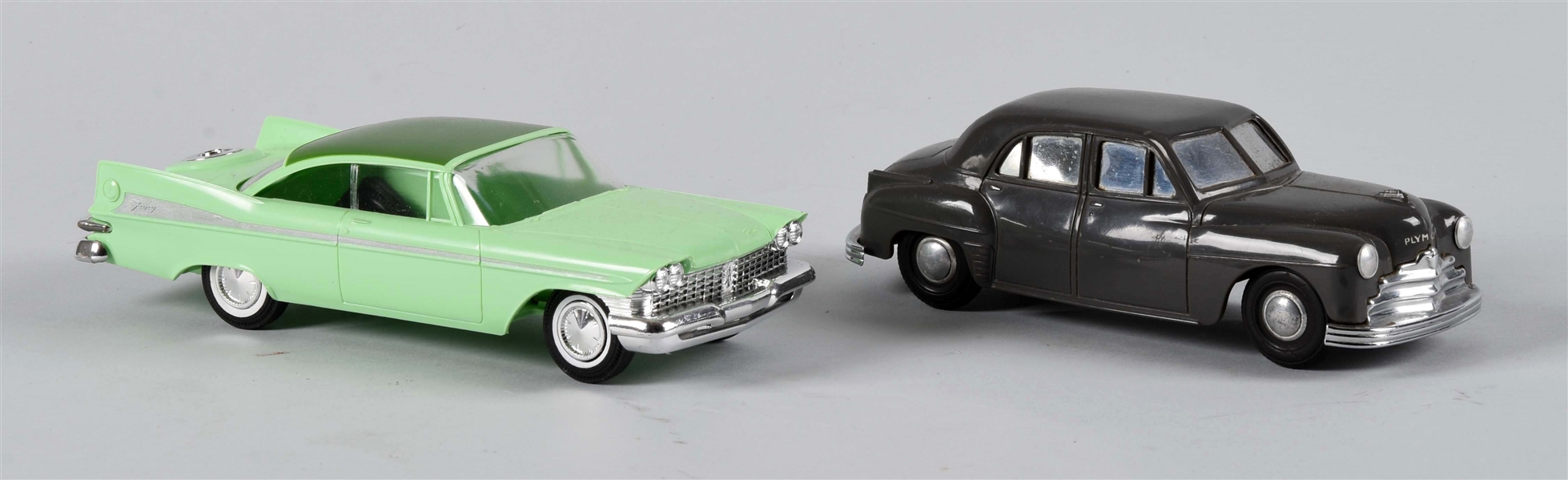 LOT OF 2: PLYMOUTH PLASTIC PROMO CARS.