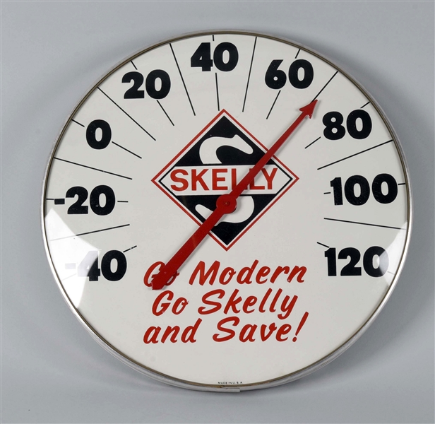 SKELLY ROUND THERMOMETER.