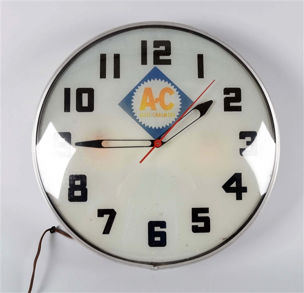 A-C ALLIS CHALMERS LIGHTED CLOCK.