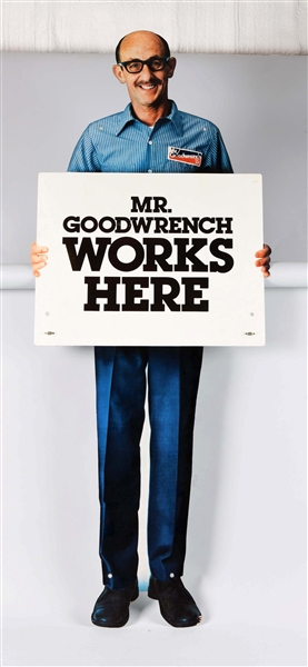MR. GOODWRENCH (CHEVY) TIN DIECUT SIGN.