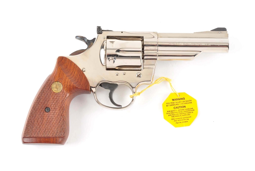 (M) BOXED COLT TROOPER MKIII FACTORY NICKEL DOUBLE ACTION REVOLVER.