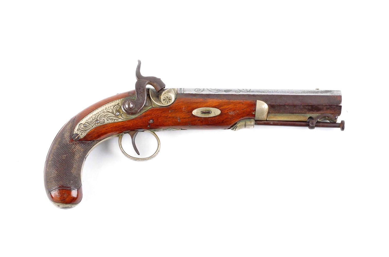 (A) ENGLISH PERCUSSION POCKET PISTOL BY HOLLIS & SONS