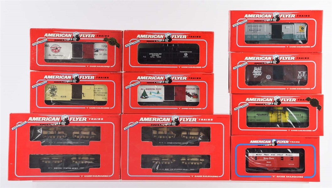 LOT OF 10: AMERICAN FLYER ROLLING STOCK.