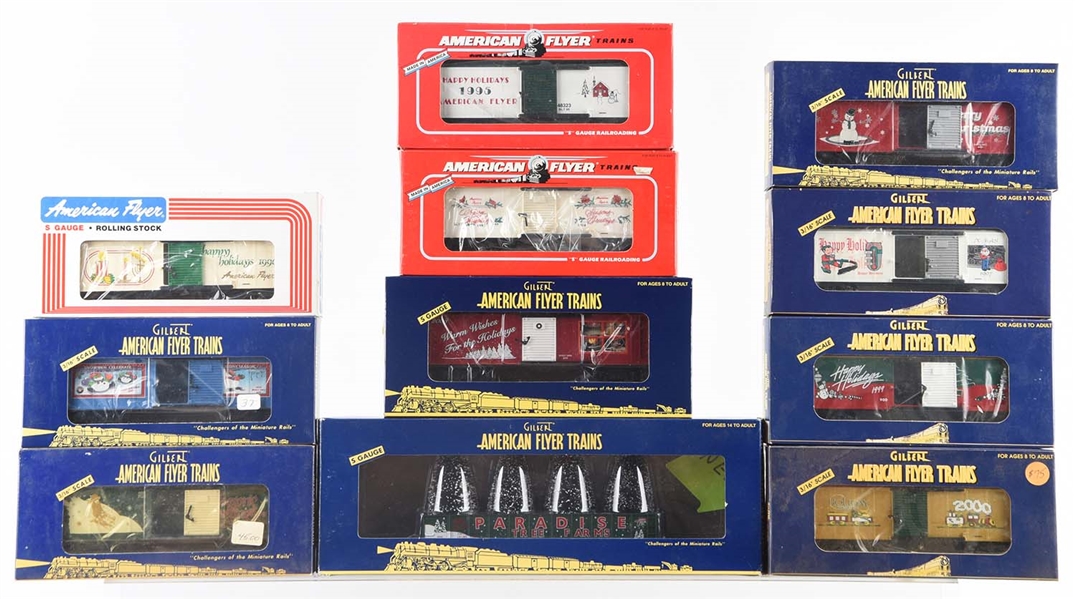 LOT OF 11: AMERICAN FLYER HOLIDAY CARS.