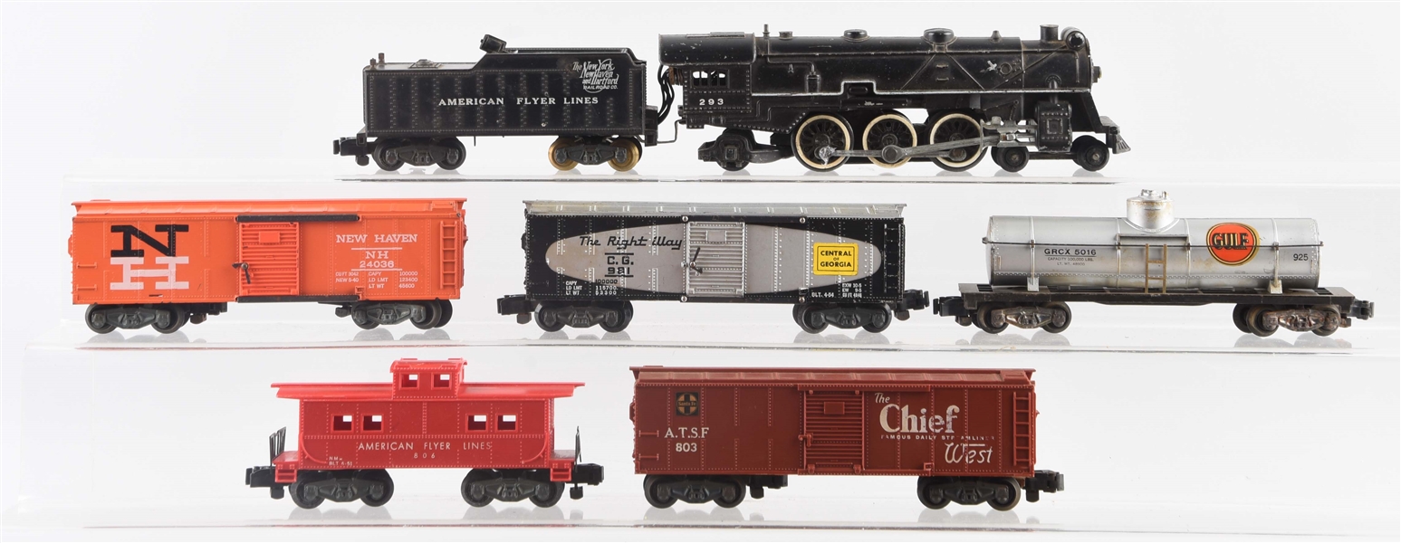 LOT OF 7: AMERICAN FLYER NO. 293 FREIGHT SET.