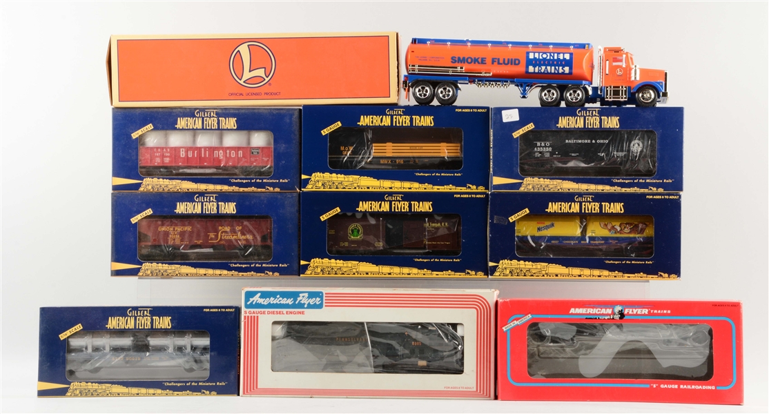 LOT OF 10  AMERICAN FLYER NO. 48005 & FREIGHT CARS.