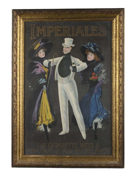 IMPERIALES CIGARETTE ADVERTISING POSTER IN FRAME