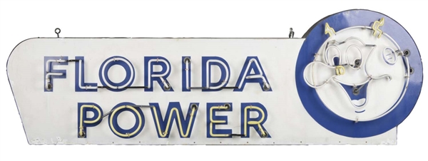 FLORIDA POWER REDDY KILOWATT PORCELAIN NEON SIGN