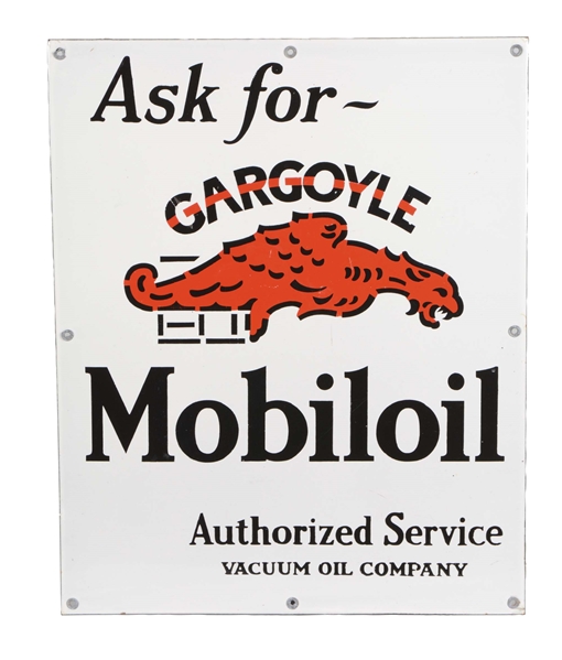 MOBILOIL GARGOYLE PORCELAIN ADVERTISING SIGN