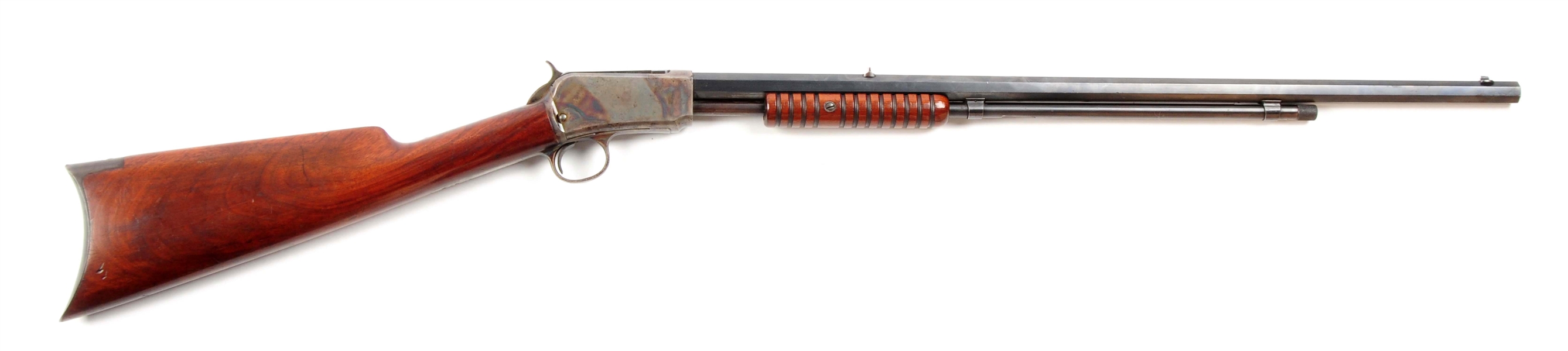 (A)	FINE EARLY WINCHESTER MODEL 1890 PUMP ACTION RIFLE.