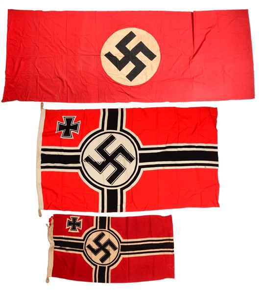 LOT OF 3: GERMAN FLAGS.