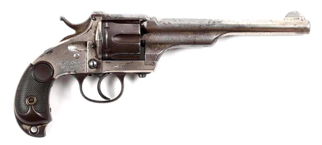 (A) MERWIN HULBERT & CO. LARGE FRAME .44 DOUBLE ACTION REVOLVER & PERIOD RIG.