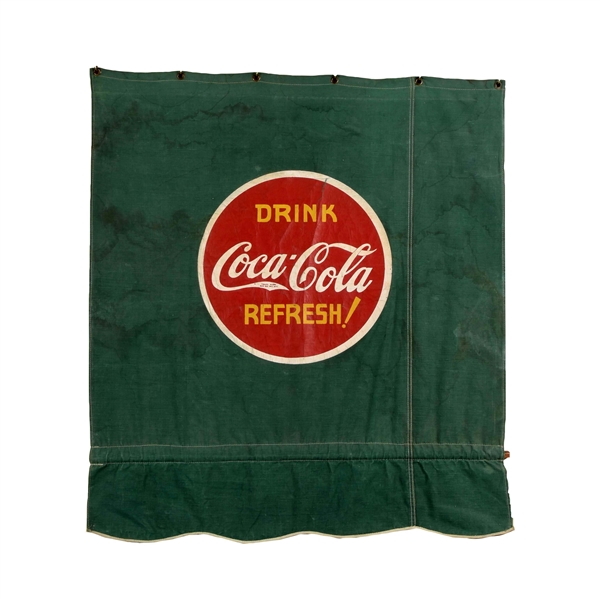 EARLY COCA-COLA ADVERTISING AWNING. 