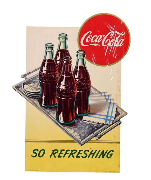 LOT OF 2: 1947 COCA - COLA EASEL BACK SIGNS. 