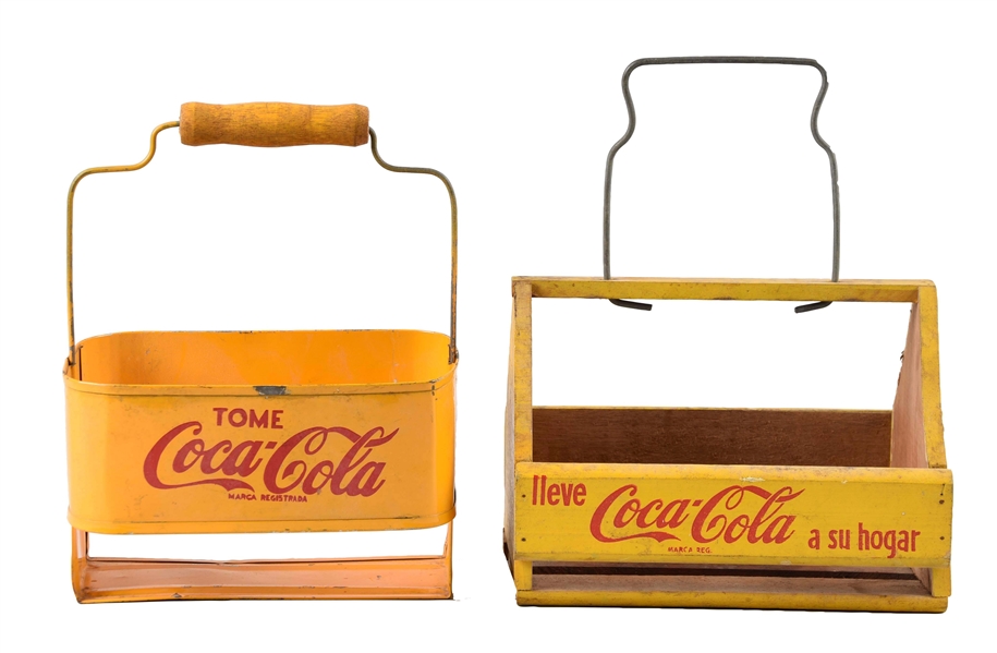 PAIR OF COCA - COLA SPANISH 6-PACK CARRIERS