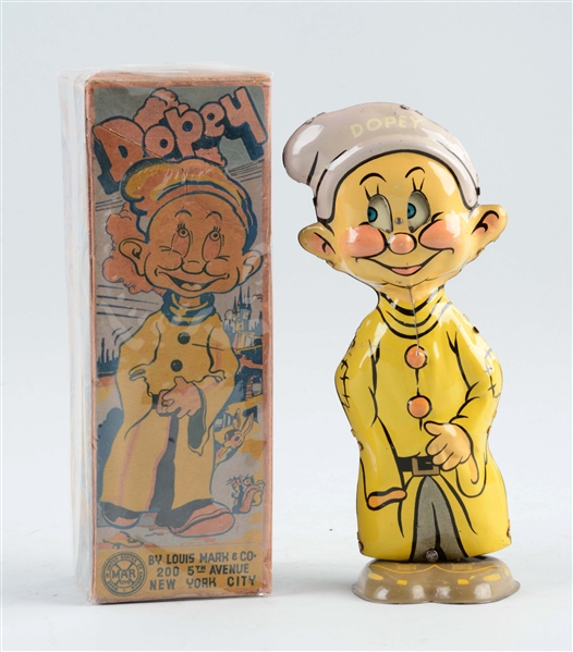 MARX WALT DISNEY DOPEY TIN LITHO WALKING WIND-UP TOY.