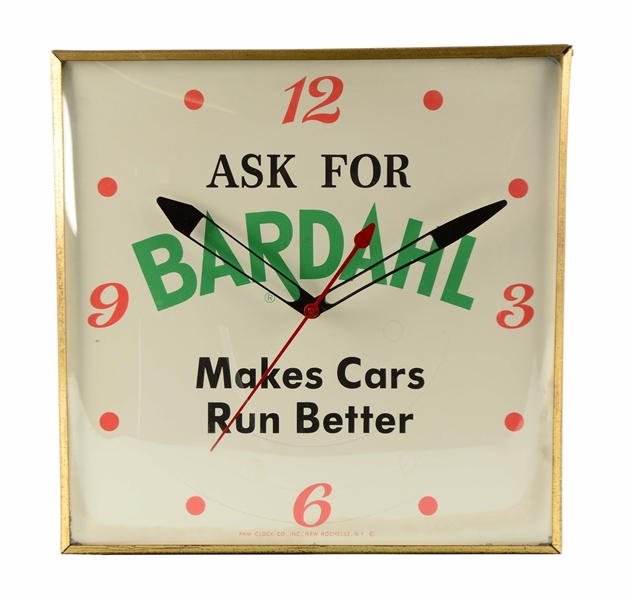 BARDAHL "MAKES CARS RUN BETTER" CLOCK.