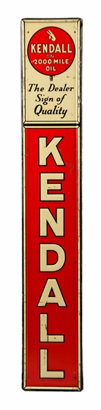 KENDALL "THE 2000 MILE OIL" WITH LOGO SIGN.