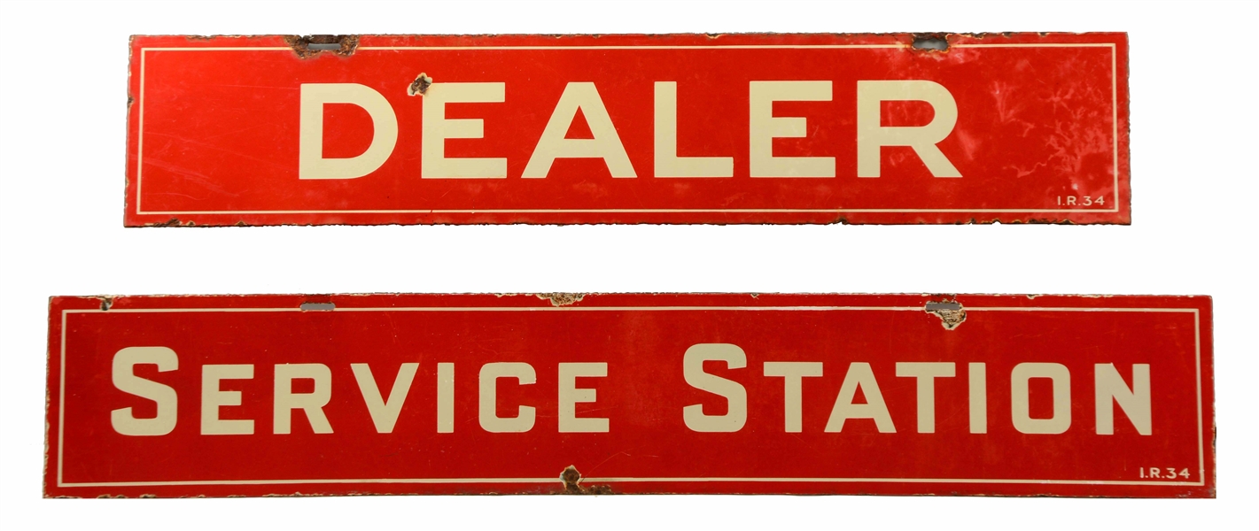 LOT OF 2: SIGNS "SERVICE STATION & DEALER.