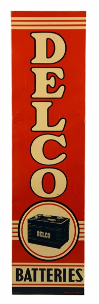 DELCO BATTERIES WITH 6 VOLT LOGO SIGN.
