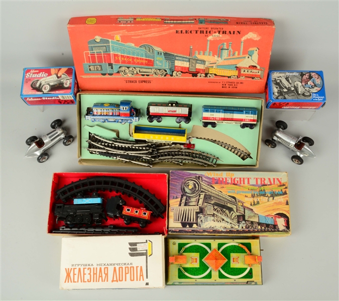 LOT OF 6: BOXED VINTAGE & CONTEMPORARY VEHICLE TOYS.