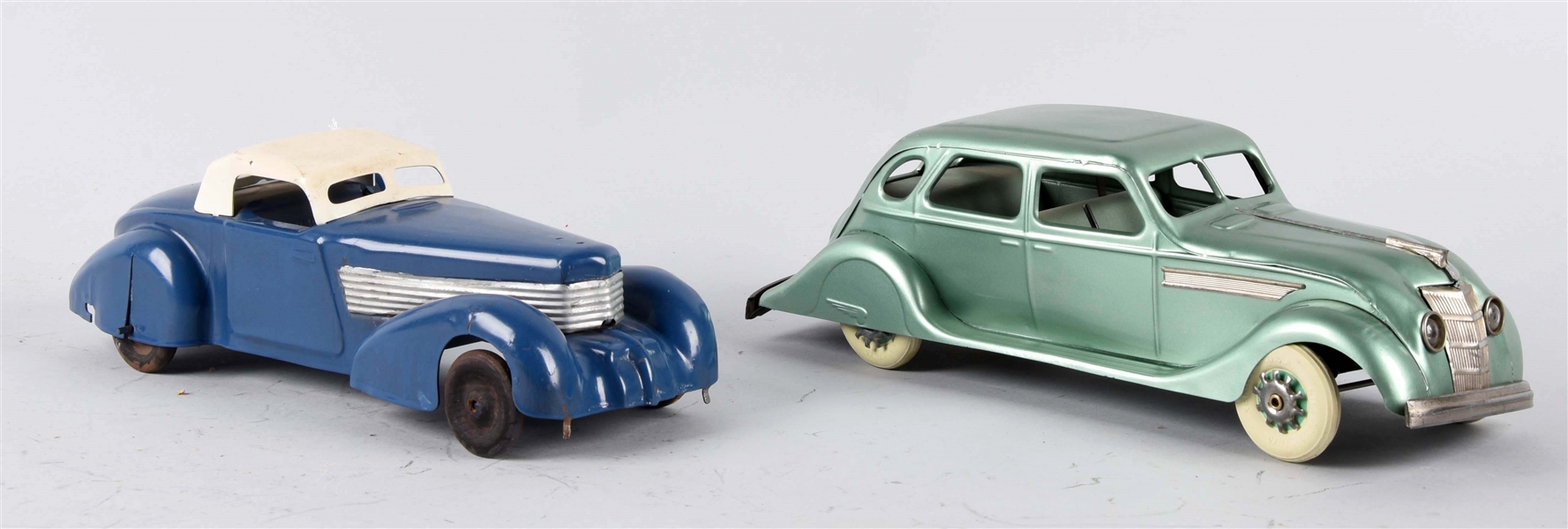 LOT OF 2: AMERICAN MADE PRESSED STEEL AUTOMOBILES.