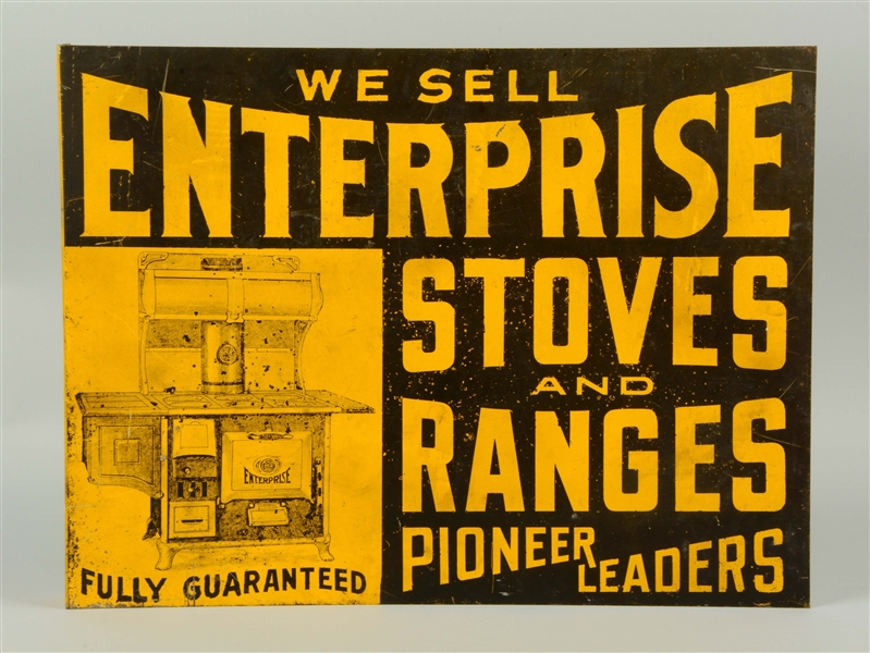 ADVERTISING TIN SIGN "WE SELL STOVES".