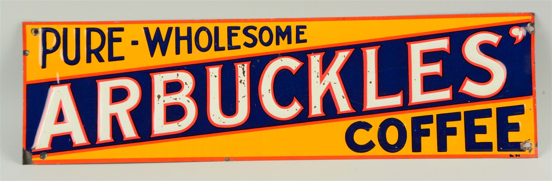 ADVERTISING TIN "ARBUCKLES COFFEE" SIGN.
