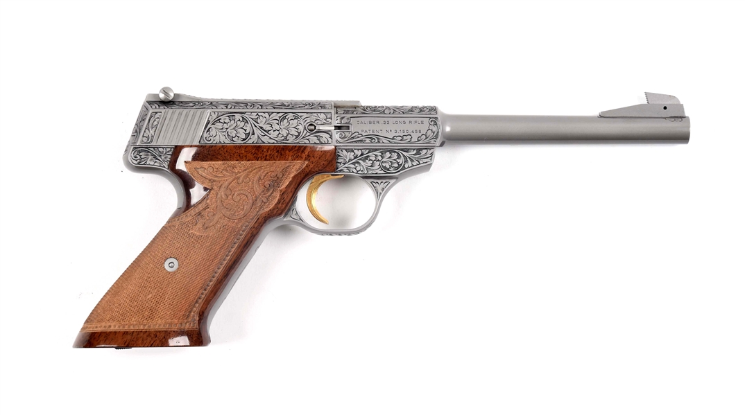 (C) BROWNING RENAISSANCE ENGRAVED CHALLENGER S.A. PISTOL.