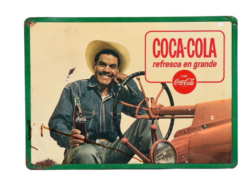 1960S COCA - COLA TIN ADVERTISING SIGN.