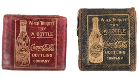 LOT OF 2: EARLY LEATHER COCA-COLA COIN PURSES.
