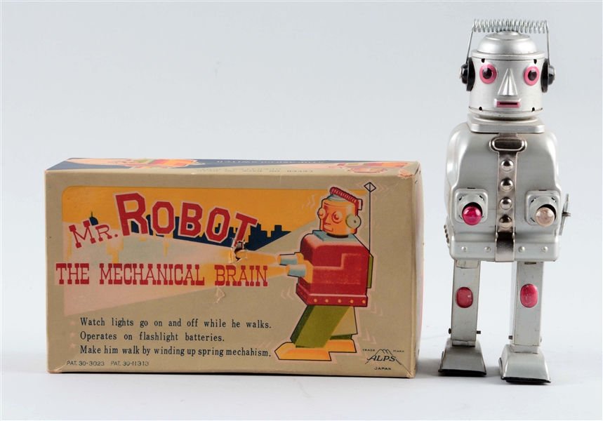 JAPANESE TIN LITHO MR. ROBOT THE MECHANICAL BRAIN.