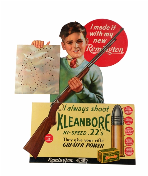 REMINGTON DIECUT CARDBOARD ADVERTISING SIGN.