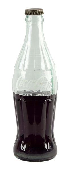 MEXICAN COCA-COLA GLASS DISPLAY BOTTLE.