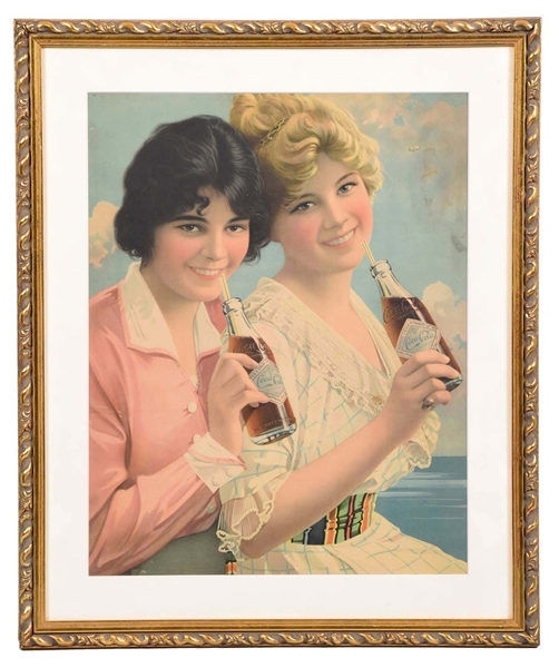 EARLY COCA-COLA FLAPPER GIRLS ADVERTISING PRINT.