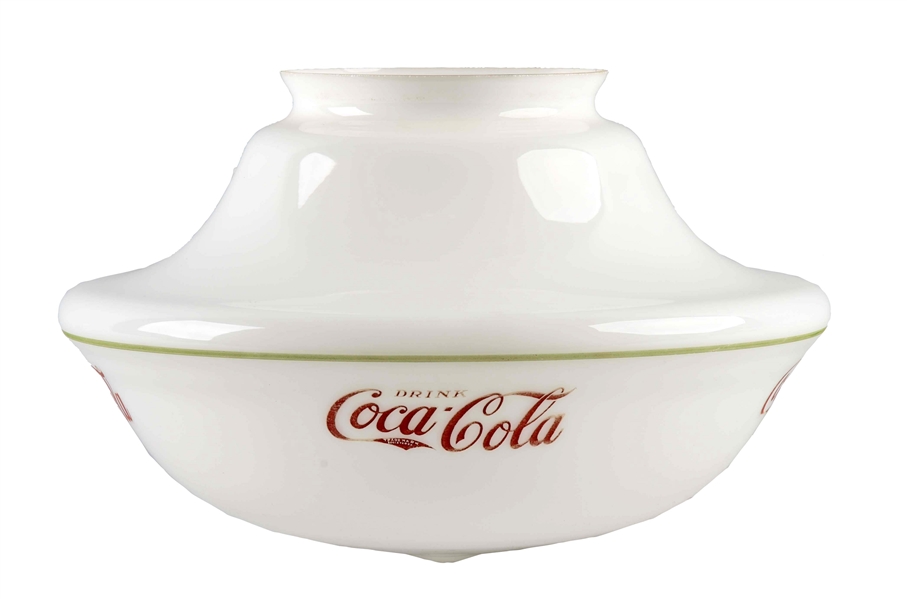 "DRINK COCA-COLA" MILKGLASS HANGING LAMPSHADE.