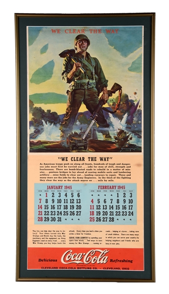 1945 COCA-COLA AMERICAN TROOPS ADVERTISING CALENDAR.