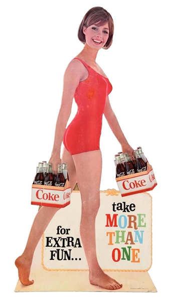 COCA-COLA SIX PACK DIECUT ADVERTISING SIGN.