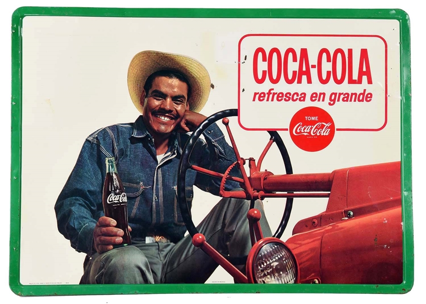 COCA-COLA REFRESCA MEXICAN ADVERTISING SIGN.